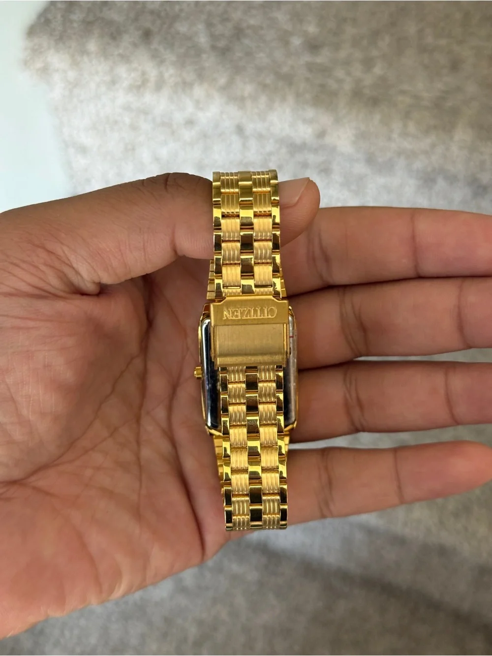 Citizen Gold Classic Tone Watch with Black Dial Mens Watch